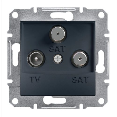 Schneider Electric Asfora EPH3600171 végzáró TV-SAT-SAT csatlakozóaljzat 1 dB, antracit burkolattal. keret nélkül, süllyesztett ( EPH3600171 ).