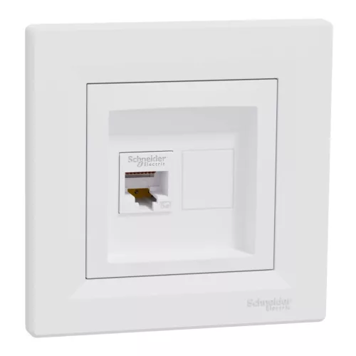 Schneider Electric Asfora EPH4300121 Informatikai csatlakozóaljzat 1xRJ45, Cat5e UTP, fehér burkolattal, kerettel ( EPH4300121 ).