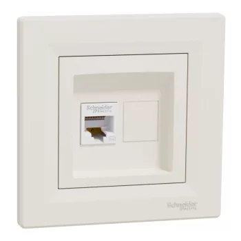   Schneider Electric Asfora EPH4300123 Informatikai csatlakozóaljzat 1xRJ45, Cat5e UTP, bézs burkolattal, kerettel ( EPH4300123 ).