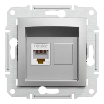   Schneider Electric Asfora EPH4300161 Informatikai csatlakozóaljzat 1xRJ45, Cat5e UTP, aluminium burkolattal, keret nélkül ( EPH4300161 ).