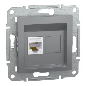  Schneider Electric Asfora EPH4300162 Informatikai csatlakozóaljzat 1xRJ45, Cat5e UTP, acél burkolattal, keret nélkül ( EPH4300162 ).