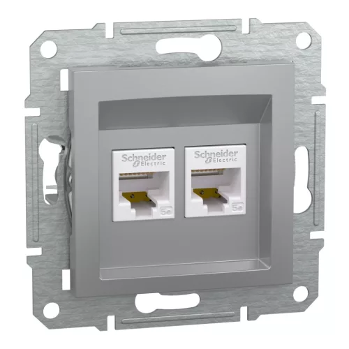 Schneider Asfora EPH4400161 2xRJ45 Cat5e UTP aljzat alumínium