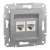 Schneider Electric Asfora EPH4400161 Informatikai csatlakozóaljzat 2xRJ45, Cat5e UTP, aluminium burkolattal, keret nélkül ( EPH4400161 ).
