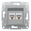 Schneider Asfora EPH4400161 2xRJ45 Cat5e UTP aljzat alumínium