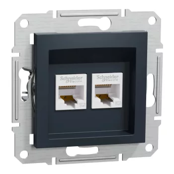   Schneider Electric Asfora EPH4400171 Informatikai csatlakozóaljzat 2xRJ45, Cat5e UTP, antracit burkolattal, keret nélkül ( EPH4400171 ).