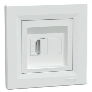   Schneider Electric Asfora EPH4500121 HDMI aljzat, fehér burkolattal, kerettel