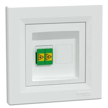   Schneider Electric Asfora EPH4600121 Optikai csatlakozó LC APC duplex, fehér burkolattal, kerettel