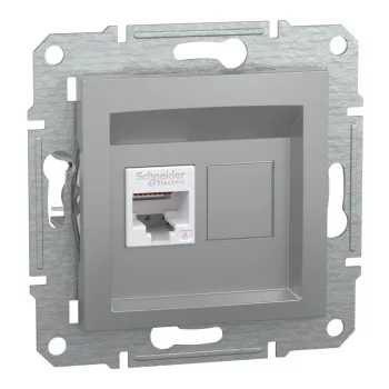   Schneider Electric Asfora EPH4700161 Informatikai csatlakozóaljzat 1xRJ45, Cat6 UTP, aluminium burkolattal, keret nélkül ( EPH4700161 ).