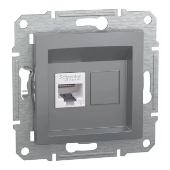   Schneider Electric Asfora EPH4700162 Informatikai csatlakozóaljzat 1xRJ45, Cat6 UTP, acél burkolattal, keret nélkül ( EPH4700162 ).