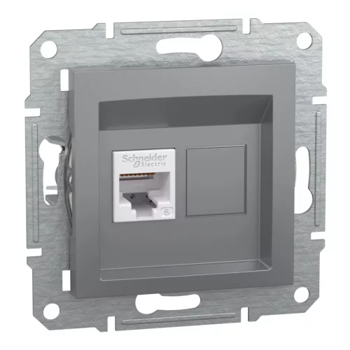 Schneider Asfora EPH4700162 1xRJ45 Cat6 UTP aljzat acél