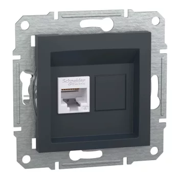   Schneider Electric Asfora EPH4700171 Informatikai csatlakozóaljzat 1xRJ45, Cat6 UTP, antracit burkolattal, keret nélkül ( EPH4700171 ).