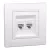 Schneider Electric Asfora EPH4800121 Informatikai csatlakozóaljzat 2xRJ45, Cat6 UTP, fehér burkolattal, kerettel ( EPH4800121 ).