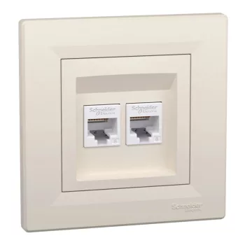 Schneider Asfora EPH4800123 2xRJ45 Cat6 UTP aljzat bézs