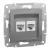 Schneider Asfora EPH4800162 2xRJ45 Cat6 UTP aljzat acél