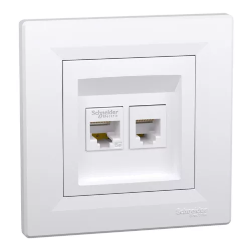 Schneider Asfora EPH4900121 RJ45 Cat5e UTP + RJ12 aljzat fehér