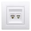 Schneider Asfora EPH4900121 RJ45 Cat5e UTP + RJ12 aljzat fehér