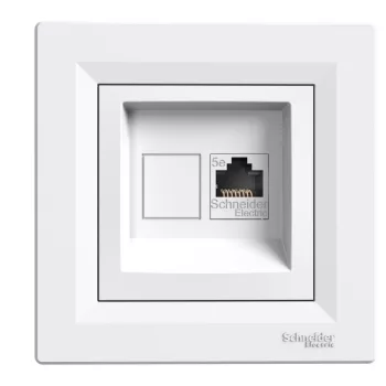   Schneider Electric Asfora EPH5000121 Informatikai csatlakozóaljzat 1xRJ45, Cat5e STP, fehér burkolattal, kerettel ( EPH5000121 ).
