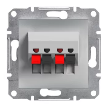   Schneider Electric Asfora EPH5700161 sztereó hangszóró-csatlakozóaljzat 4 db kivezetéssel aluminium burkolattal. keret nélkül, süllyesztett ( EPH5700161 ).