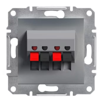   Schneider Electric Asfora EPH5700162 sztereó hangszóró-csatlakozóaljzat 4 db kivezetéssel acél burkolattal. keret nélkül, süllyesztett ( EPH5700162 ).