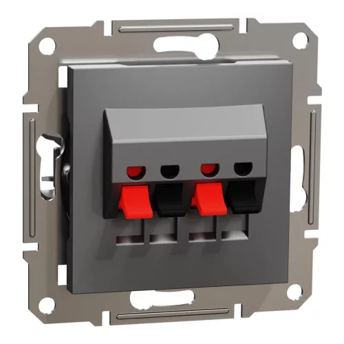 Schneider Electric Asfora EPH5700171 sztereó hangszóró-csatlakozóaljzat 4 db kivezetéssel antracit burkolattal. keret nélkül, süllyesztett ( EPH5700171 ).