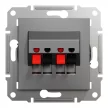 Schneider Electric Asfora EPH5700171 sztereó hangszóró-csatlakozóaljzat 4 db kivezetéssel antracit burkolattal. keret nélkül, süllyesztett ( EPH5700171 ).