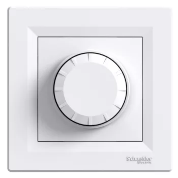   Schneider Electric Asfora EPH6600121 forgatógombos fényerőszabályzó (dimmer) izzó- és halogénlámpához 20-315W , fehér burkolattal, kerettel, süllyesztett 230V ( EPH6600121 ).