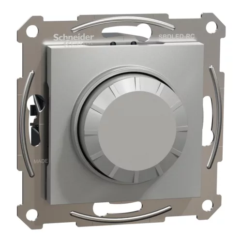 Schneider Electric Asfora EPH6800161 forgatógombos fényerőszabályzó (dimmer) LED-hez, 3-370W rezisztív és kapacitív, 0-200W LED, alumínium burkolattal, keret nélkül, süllyesztett 230V ( EPH6800161 )