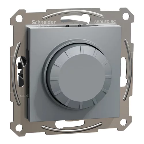 Schneider Electric Asfora EPH6800162 forgatógombos fényerőszabályzó (dimmer) LED-hez, 3-370W rezisztív és kapacitív, 0-200W LED, acél burkolattal, keret nélkül, süllyesztett 230V ( EPH6800162 )