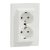 Schneider Electric Asfora EPH9900121 földelt csatlakozóaljzat (dugalj), 2x2P+F, fehér burkolattal, kerettel, süllyesztett, 16A 250V ( EPH9900121 ).