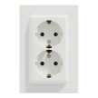 Schneider Electric Asfora EPH9900121 földelt csatlakozóaljzat (dugalj), 2x2P+F, fehér burkolattal, kerettel, süllyesztett, 16A 250V ( EPH9900121 ).