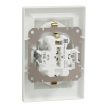 Schneider Electric Asfora EPH9900121 földelt csatlakozóaljzat (dugalj), 2x2P+F, fehér burkolattal, kerettel, süllyesztett, 16A 250V ( EPH9900121 ).