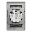 Schneider Electric Asfora EPH9900161 földelt csatlakozóaljzat (dugalj), 2x2P+F, aluminium burkolattal, kerettel, süllyesztett, 16A 250V ( EPH9900161 ).