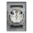 Schneider Electric Asfora EPH9900162 földelt csatlakozóaljzat (dugalj), 2x2P+F, acél burkolattal, kerettel, süllyesztett, 16A 250V ( EPH9900162 ).