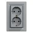 Schneider Electric Asfora EPH9900162 földelt csatlakozóaljzat (dugalj), 2x2P+F, acél burkolattal, kerettel, süllyesztett, 16A 250V ( EPH9900162 ).