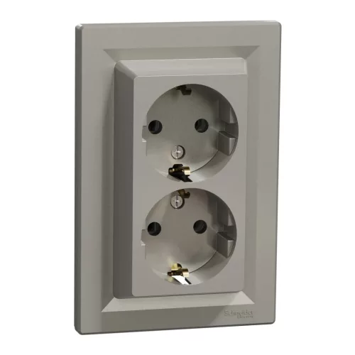 Schneider Electric Asfora EPH9900169 földelt csatlakozóaljzat (dugalj), 2x2P+F, bronz burkolattal, kerettel, süllyesztett, 16A 250V ( EPH9900169 ).