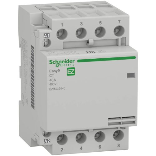 Schneider Electric EASY9 PRO EZ9C32440 moduláris kontaktor 40A, 4 záró érintkező (NO), vezérlő feszültség 230V AC 50 Hz