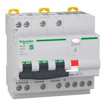 Schneider Easy9 Pro 3P+N C 10A 30mA A típus áramvédős kismegszakító (EZ9D55710)