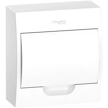   Schneider Electric Easy9 EZ9E108P2S Műanyag kiselosztó, 8 modul, 1 sor, teli ajtóval, IP40 (zárt ajtóval), falon kívüli, Easy9 (Schneider EZ9E108P2S)