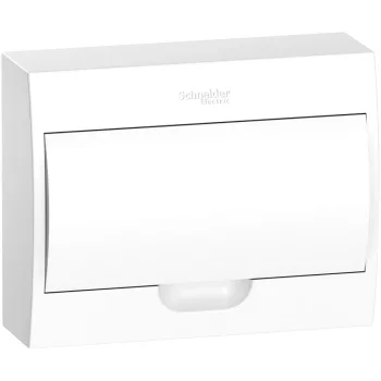   Schneider Electric Easy9 EZ9E112P2S Műanyag kiselosztó, 12 modul, 1 sor, teli ajtóval, IP40 (zárt ajtóval), falon kívüli, Easy9 (Schneider EZ9E112P2S)