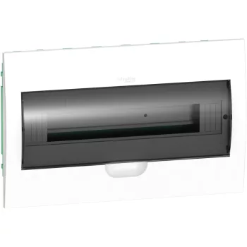   Schneider Electric Easy9 EZ9E118S2F Műanyag kiselosztó, 18 modul, 1 sor, füstszínű ajtóval, IP40 (zárt ajtóval), süllyesztett, Easy9 (Schneider EZ9E118S2F)