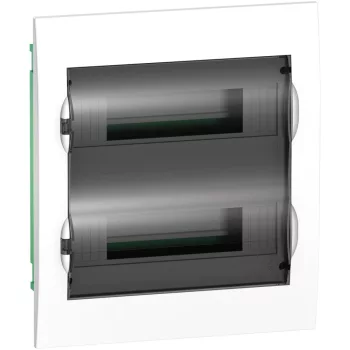  Schneider Electric Easy9 EZ9E212S2F Műanyag kiselosztó, 24 modul, 2 sor, füstszínű ajtóval, IP40 (zárt ajtóval), süllyesztett, Easy9 (Schneider EZ9E212S2F)
