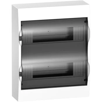   Schneider Electric Easy9 EZ9E212S2S Műanyag kiselosztó, 24 modul, 2 sor, füstszínű ajtóval, IP40 (zárt ajtóval), falon kívüli, Easy9 (Schneider EZ9E212S2S)