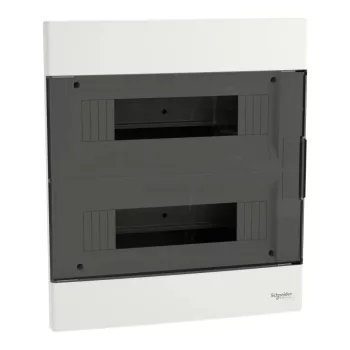 Schneider Easy9 EU EZ9EUA212 kiselosztó, füstszínű átlátszó ajtó, süllyesztett szerelés, 2x12 modul
