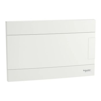   Schneider Electric Easy9 EU EZ9EUB112 műanyag kiselosztó 12 modul, 1 sor, PE+N sínnel,  teli ajtóval, IP40 (zárt ajtóval), süllyesztett - méret 185x285x96,5 mm