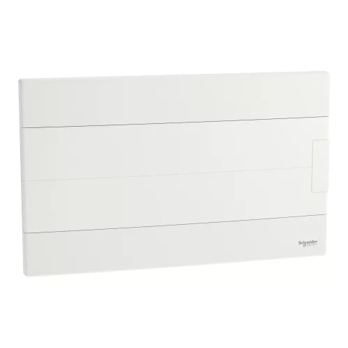 Schneider Easy9 EU EZ9EUB118 kiselosztó, teli, fehér ajtó, süllyesztett szerelés, 1x18 modul