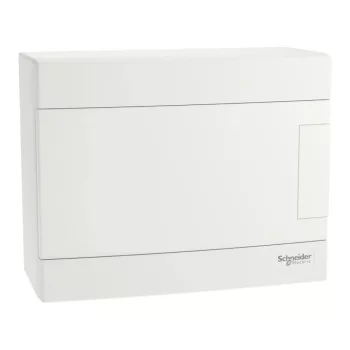 Schneider Easy9 EU EZ9EUD108 kiselosztó, teli, fehér ajtó, falon kívüli szerelés, 1x8 modul