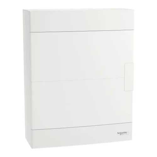 Schneider Easy9 EU EZ9EUD212 kiselosztó, teli, fehér ajtó, falon kívüli szerelés, 2x12 modul