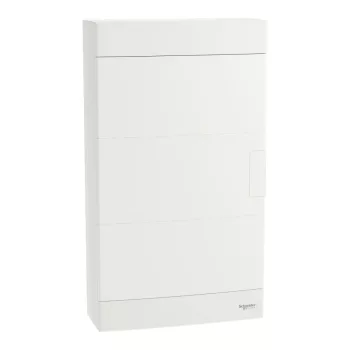Schneider Easy9 EU EZ9EUD312 kiselosztó, teli, fehér ajtó, falon kívüli szerelés, 3x12 modul