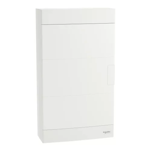 Schneider Easy9 EU EZ9EUD312 kiselosztó, teli, fehér ajtó, falon kívüli szerelés, 3x12 modul