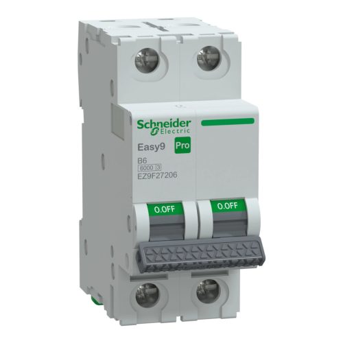 Schneider Electric EASY9 PRO EZ9F27206 Kismegszakító 2P, 6A, B karakterisztika, 6 kA